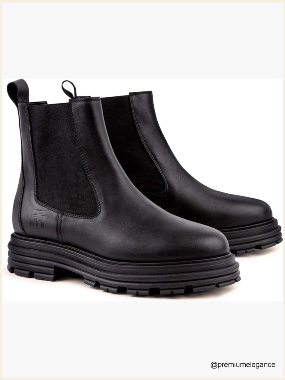 Handmade Italian Leather Chelsea Boots Women Platform Lug Heel Ankle Bootie